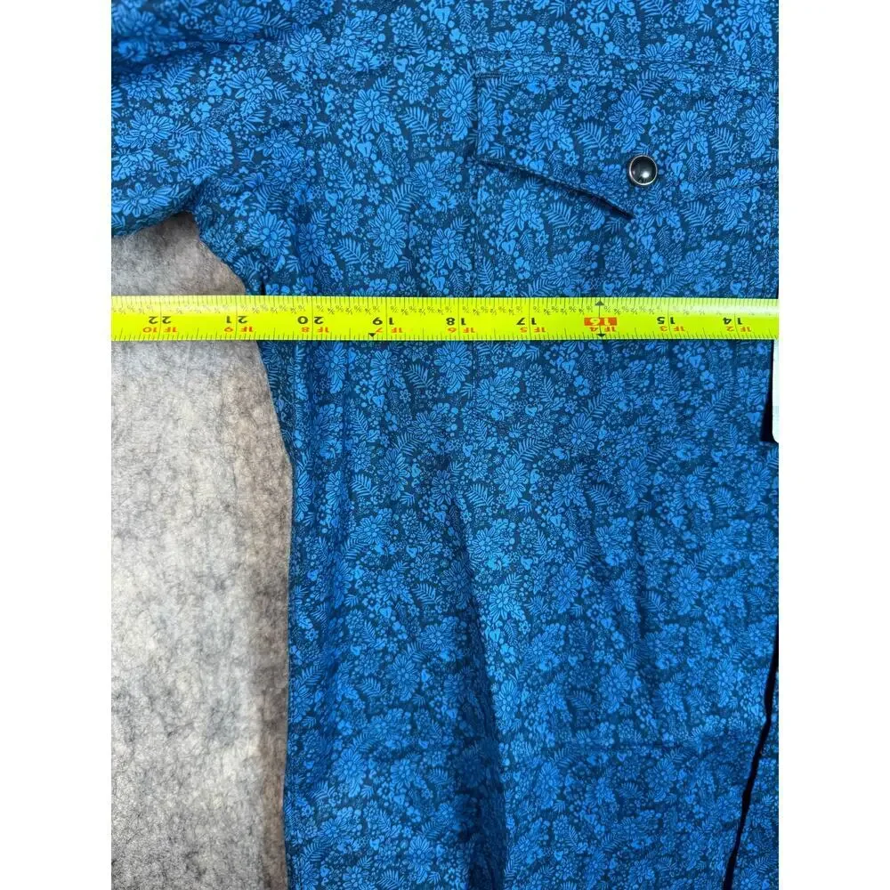 NWT Wrangler 20X Competition Shirt Blue Floral Pearl Snap Western Rodeo - Medium - Picture 5 of 6